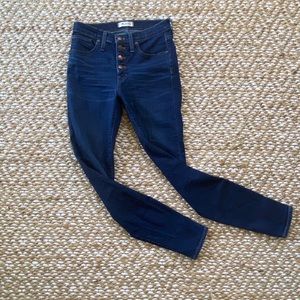 Madewell 9in Highrise Skinny Jean Dark Blue